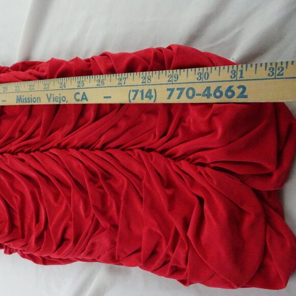 Pretty Little Thing Red Slinky Ruched Mini Dress Size 6 - Picture 9 of 9